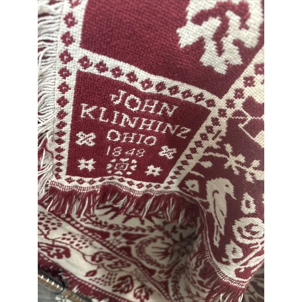 John Klinhinz‎ Ohio 1848 Reproduction Cotton Blanket 72 X 48